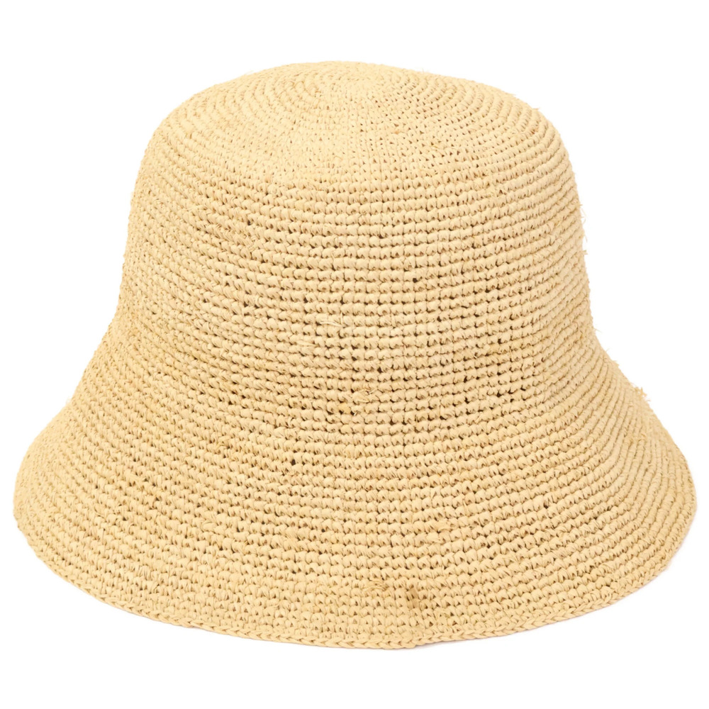 CELINE Triomphe embroidered raffia bucket hat, natural color, for women. - Picture 3 of 10